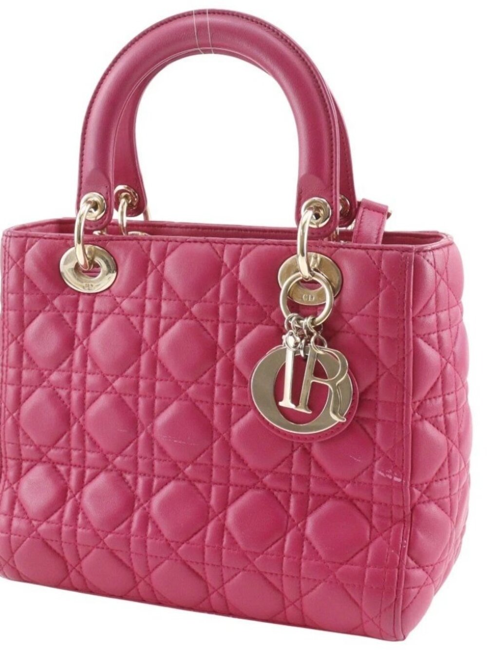 Dior Lady Dior Medium Handbag Canage pink lambskin Women - Picture 2 of 12